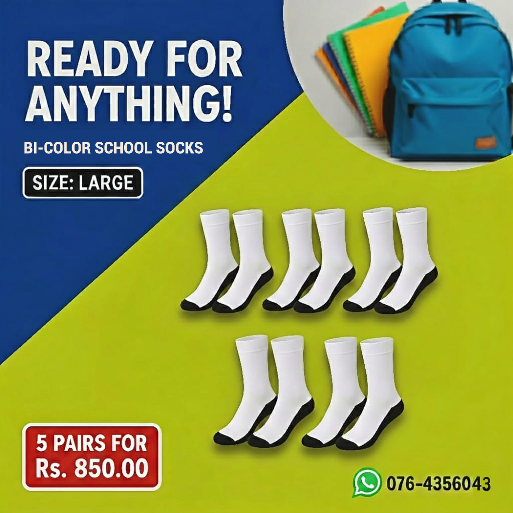 Bi-Color School Socks 5 Pair Offer
